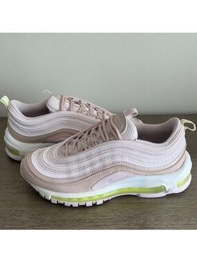 Nike Air Max 97 Light Pink Sneakers with Lime Accent